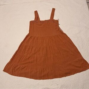 Remixmess Womens knee length terracota orange sleeveless fit & flare dress sz L